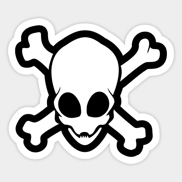 Alien Crossbones Sticker by Predaguy